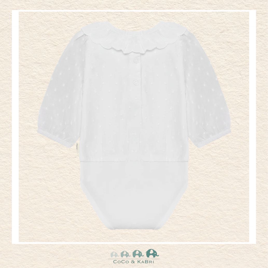 Minymo: Baby Girl Diaper Shirt - Lace Collar, CoCo & KaBri Children's Boutique, Brooks Alberta Canada