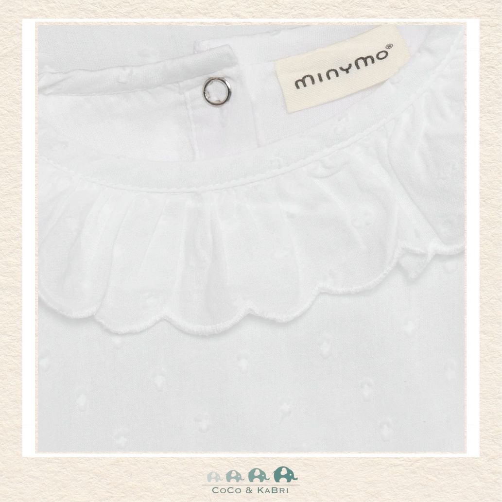 Minymo: Baby Girl Diaper Shirt - Lace Collar, CoCo & KaBri Children's Boutique, Brooks Alberta Canada