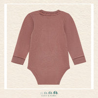 Back view of the Minymo Baby Girl Ribbed Diaper Shirt showing the clean, professional finish and the stretchy, high-quality knit construction