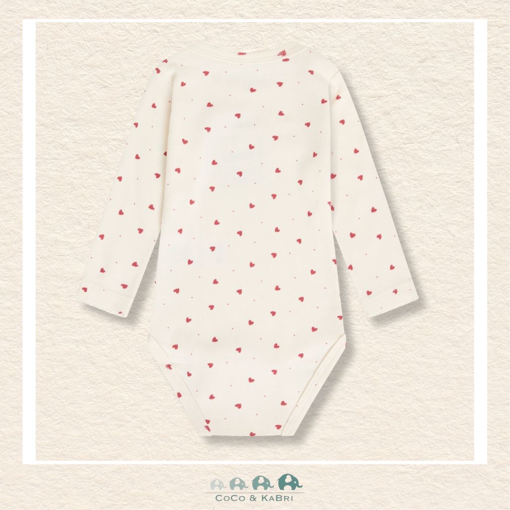 Flat lay of the Heart Diaper Shirt showcasing the high-quality repeating heart pattern and the breathable cotton-blend construction