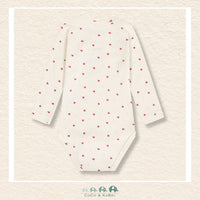 Flat lay of the Heart Diaper Shirt showcasing the high-quality repeating heart pattern and the breathable cotton-blend construction