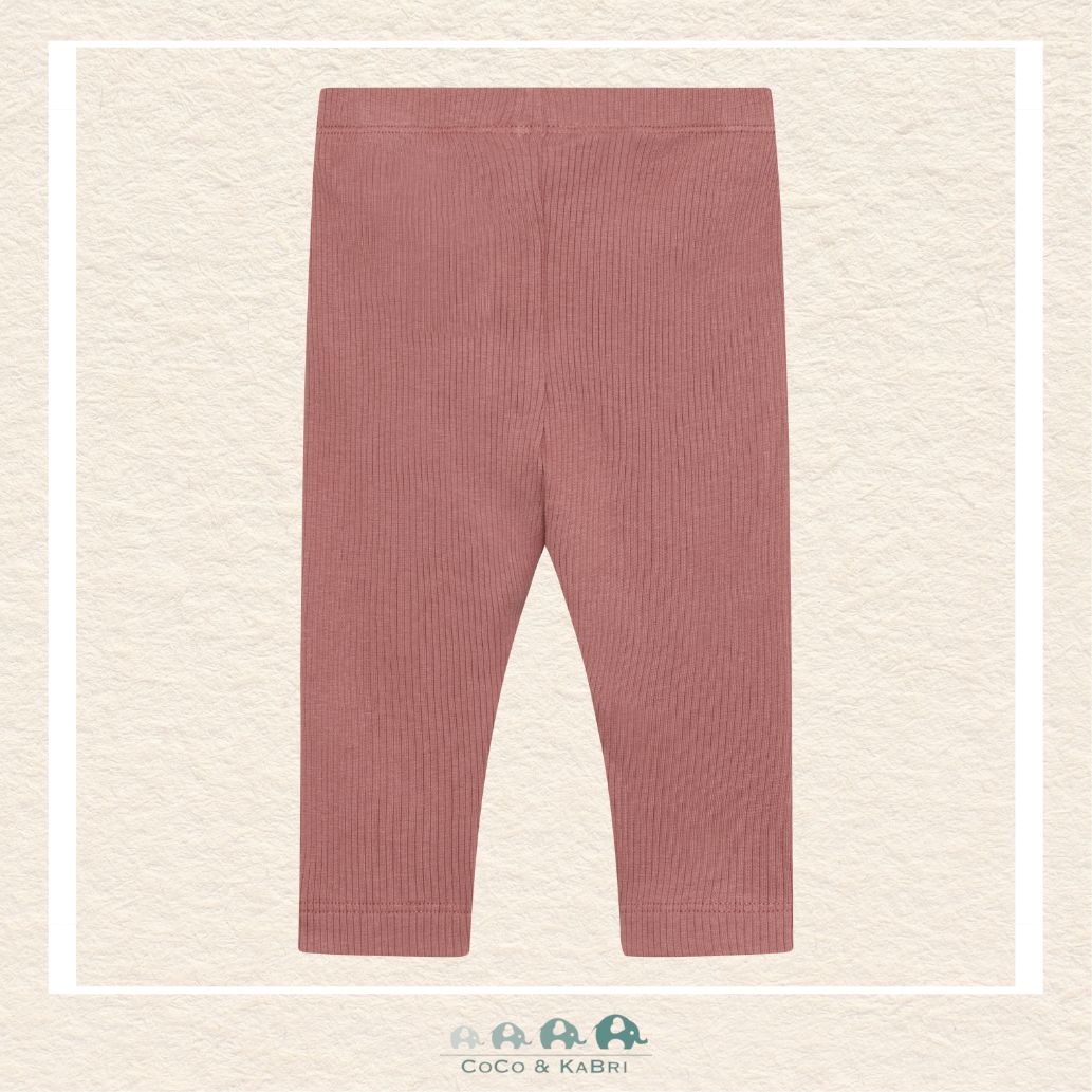 Back view of the Minymo Burlwood Leggings showing the comfortable elasticized waistband and the streamlined, high-quality modal-blend construction