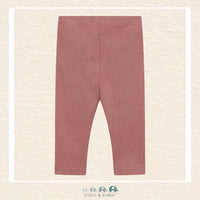 Back view of the Minymo Burlwood Leggings showing the comfortable elasticized waistband and the streamlined, high-quality modal-blend construction