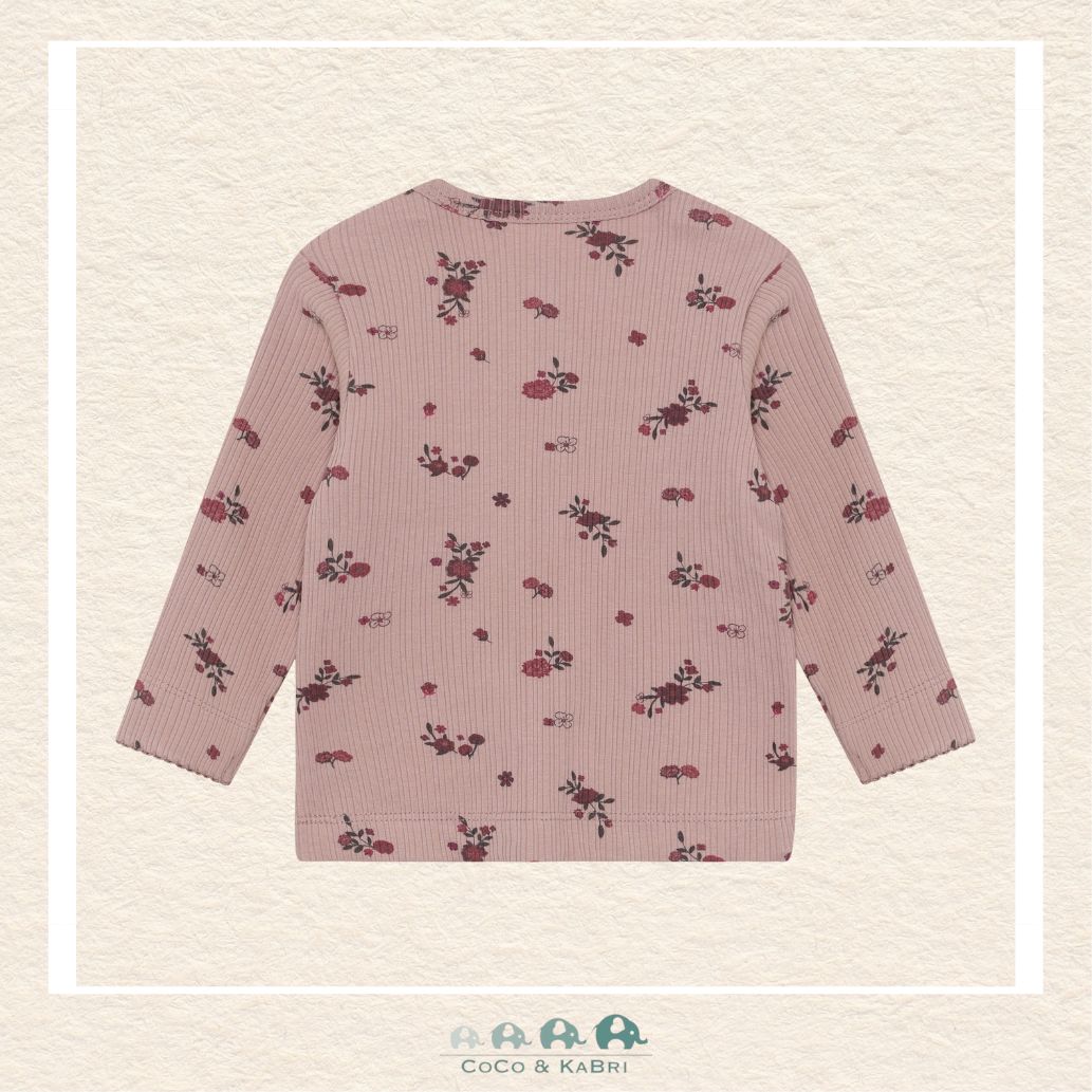 Back view of the Minymo Fawn Ribbed Tee showing the clean, streamlined fit and high-quality 95% cotton and 5% elastane-knit construction