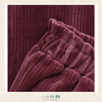 Minymo: Baby Girl Rose Brown Velour Pants, CoCo & KaBri Children's Boutique