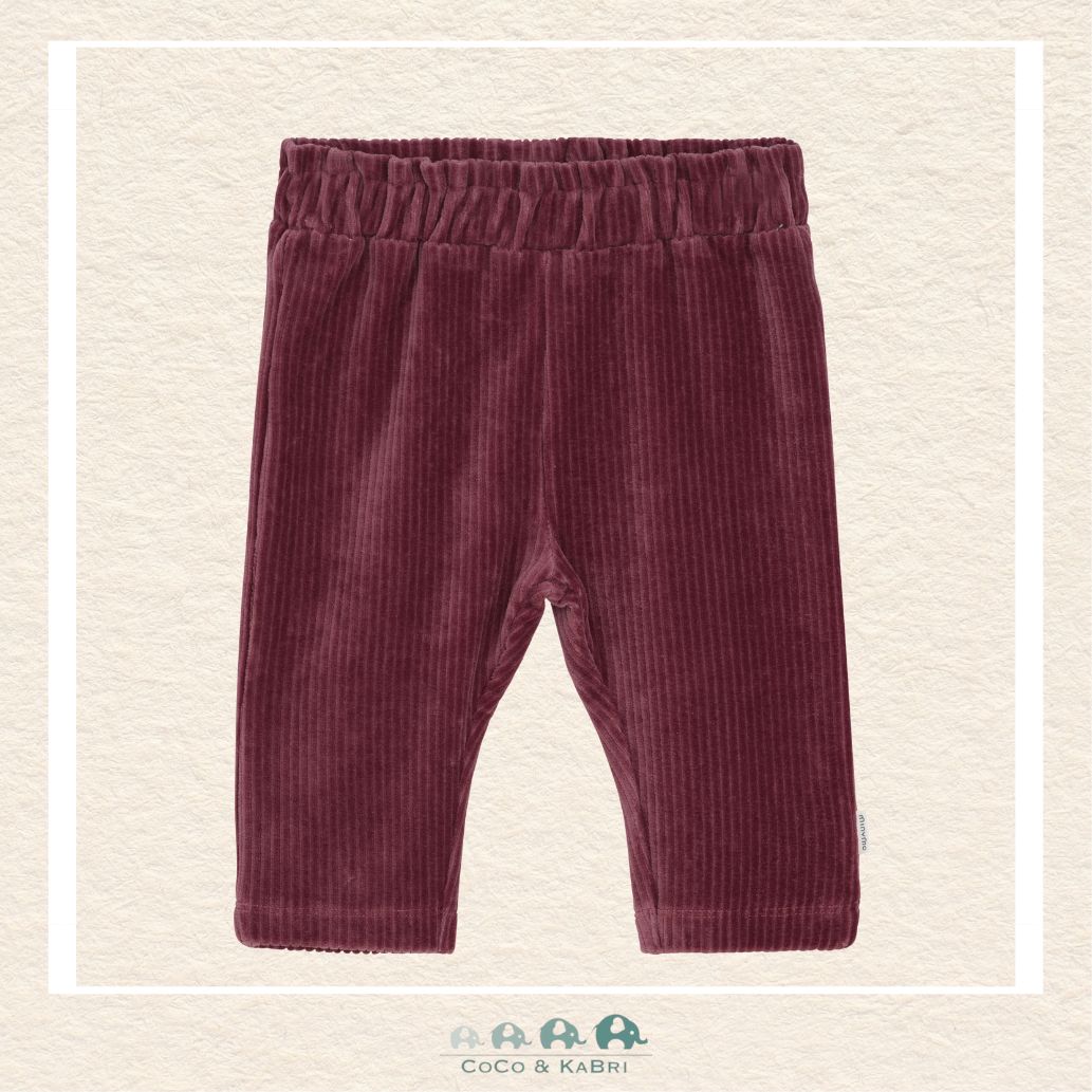 Minymo: Baby Girl Rose Brown Velour Pants, CoCo & KaBri Children's Boutique