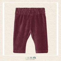 Minymo: Baby Girl Rose Brown Velour Pants, CoCo & KaBri Children's Boutique