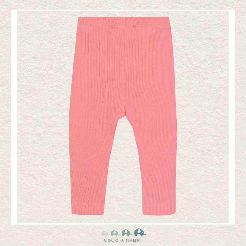 Minymo: Baby Girl Strawberry Pink Ribbed Leggings, CoCo & KaBri Children's Boutique