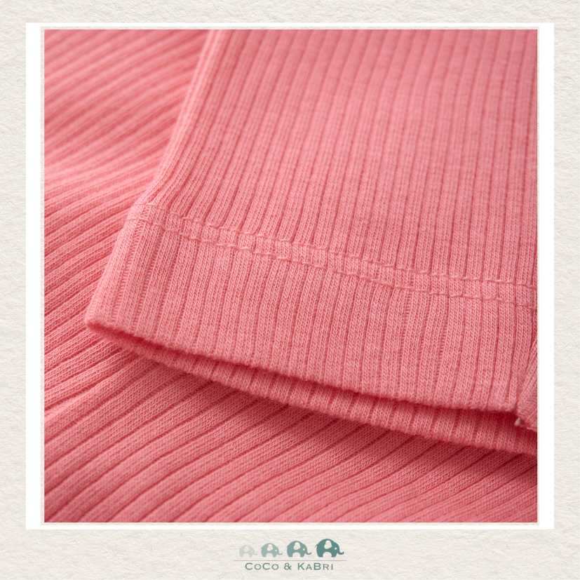 Minymo: Baby Girl Strawberry Pink Ribbed Leggings, CoCo & KaBri Children's Boutique