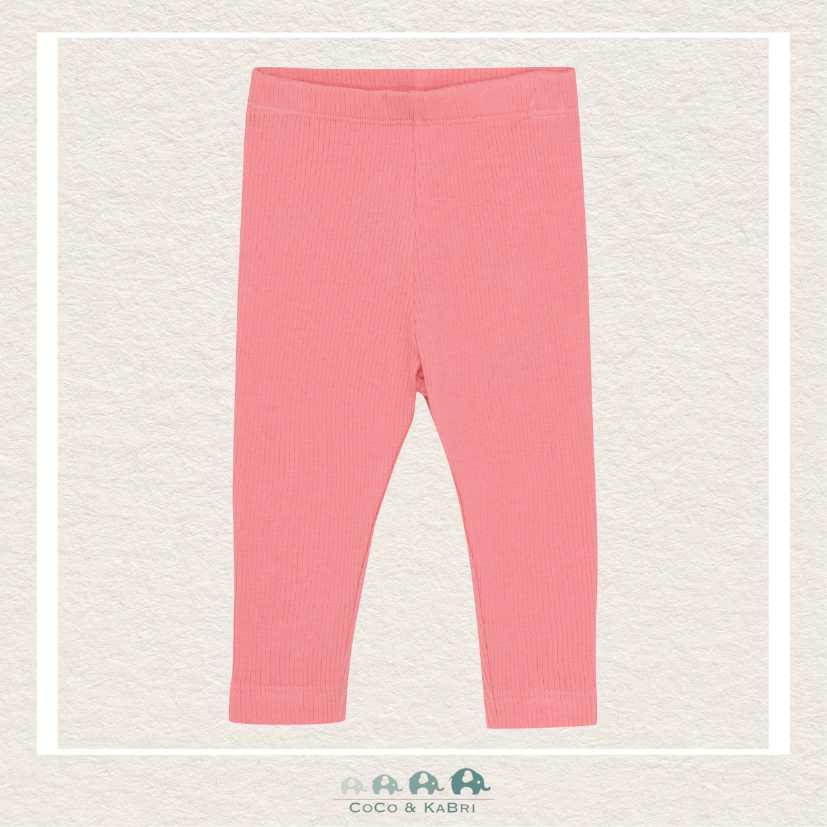 Minymo: Baby Girl Strawberry Pink Ribbed Leggings, CoCo & KaBri Children's Boutique