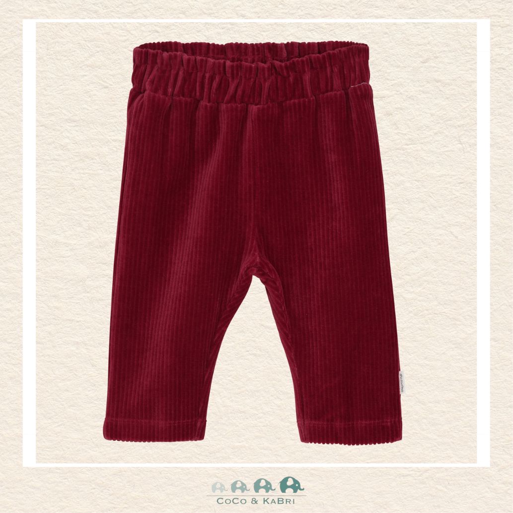 Minymo: Baby Girl Velour Pants - Red, CoCo & KaBri Children's Boutique