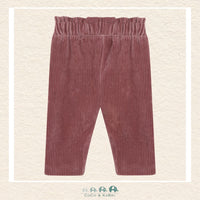 Back view of the velour pants demonstrating the clean, smooth silhouette and the stay-put waistband perfect for all-day play