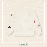 Minymo: Girls Heart Sweater - Seedpearl, CoCo & KaBri Children's Boutique, Brooks Alberta Canada