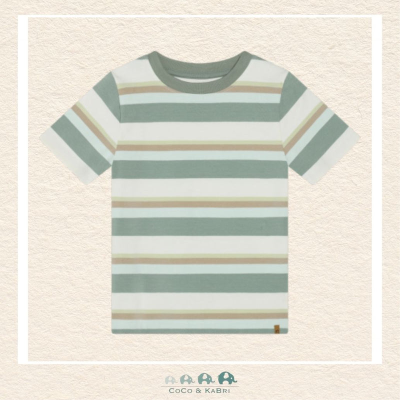Minymo: Green, Brown & White Striped Tshirt, CoCo & KaBri Children's Boutique, Brooks Alberta Canada