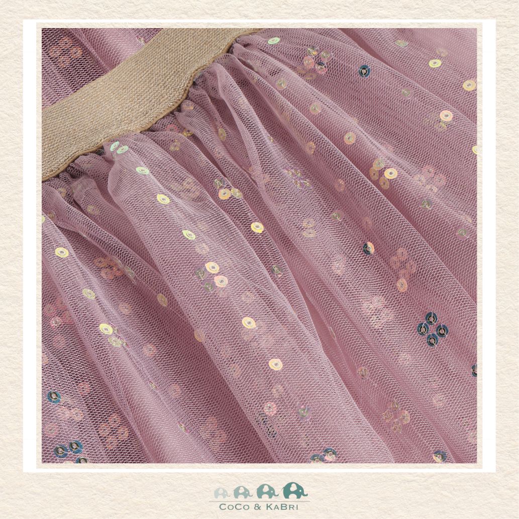 Detailed close-up of the 100% polyester-woven mesh highlighting the delicate translucent layers and the high-quality finish of the pink fabric