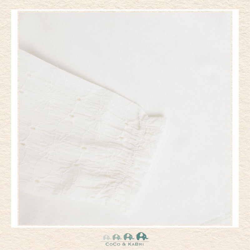 Minymo: Pointelle White Tshirt, CoCo & KaBri Children's Boutique, Brooks Alberta Canada
