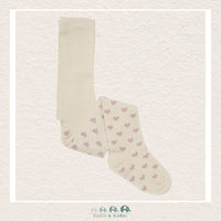 Minymo Set of 2 Stockings Mauve Hearts & Solid Mauve, CoCo & KaBri Children's Boutique