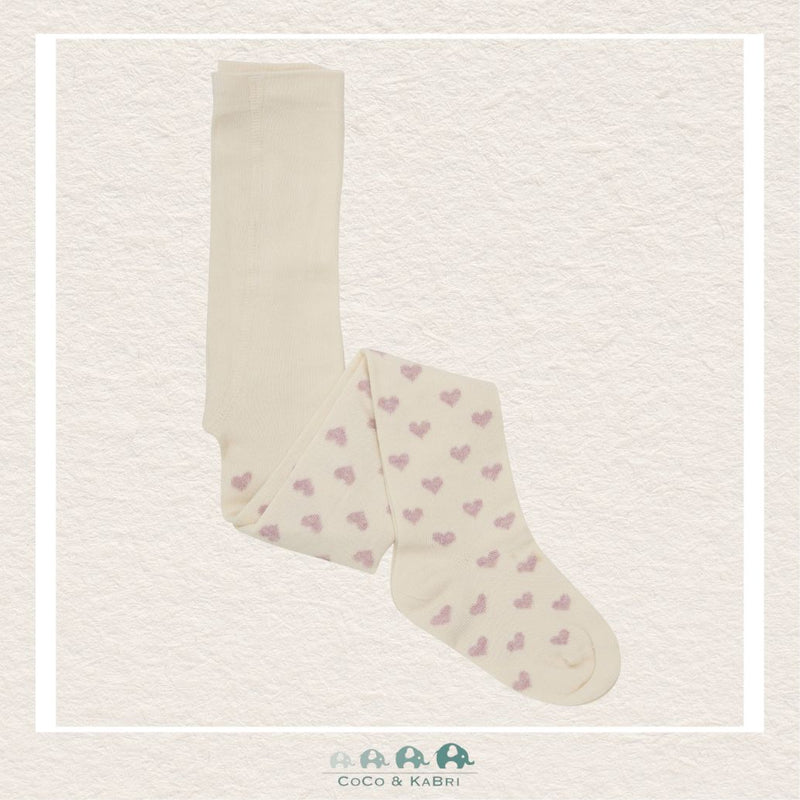 Minymo Set of 2 Stockings Mauve Hearts & Solid Mauve, CoCo & KaBri Children's Boutique