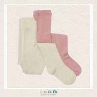 Minymo: Set of 2 Stockings (Pink & Ivory), CoCo & KaBri Children's Boutique