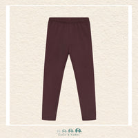 Back view of the Minymo Huckleberry Leggings showing the smooth, form-fitting silhouette and high-quality cotton-elastane knit construction