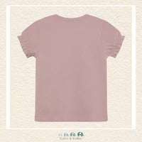 Back view of the Minymo Girls Fawn T-Shirt showing the clean unembellished back and the soft premium cotton-stretch knit construction