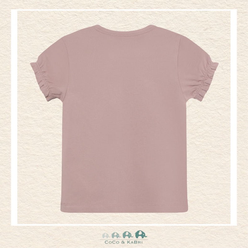 Back view of the Minymo Girls Fawn T-Shirt showing the clean unembellished back and the soft premium cotton-stretch knit construction