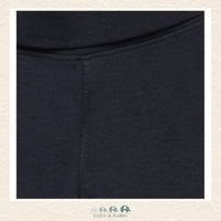 Close-up detail of the Minymo Sweatpants highlighting the rich navy color and the soft, breathable texture of the premium 100% cotton-knit fabric