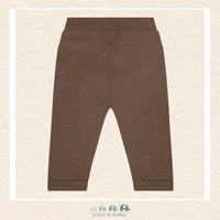 Back view of the Minymo Chocolate Chip Sweatpants showing the smooth, comfortable seat and high-quality 95% cotton and 5% elastane-knit construction