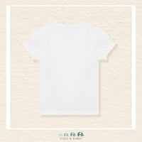 Minymo: White Tshirt with 3 Silver Hearts, CoCo & KaBri Children's Boutique, Brooks Alberta Canada
