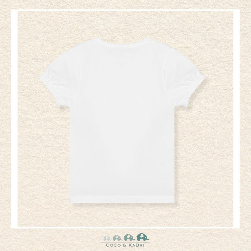Minymo: White Tshirt with 3 Silver Hearts, CoCo & KaBri Children's Boutique, Brooks Alberta Canada