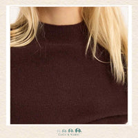 Molly Bracken Girl Belted Knitted Sweater – Chocolate Brown., CoCo & KaBri Children's Boutique, Brooks Alberta Canada