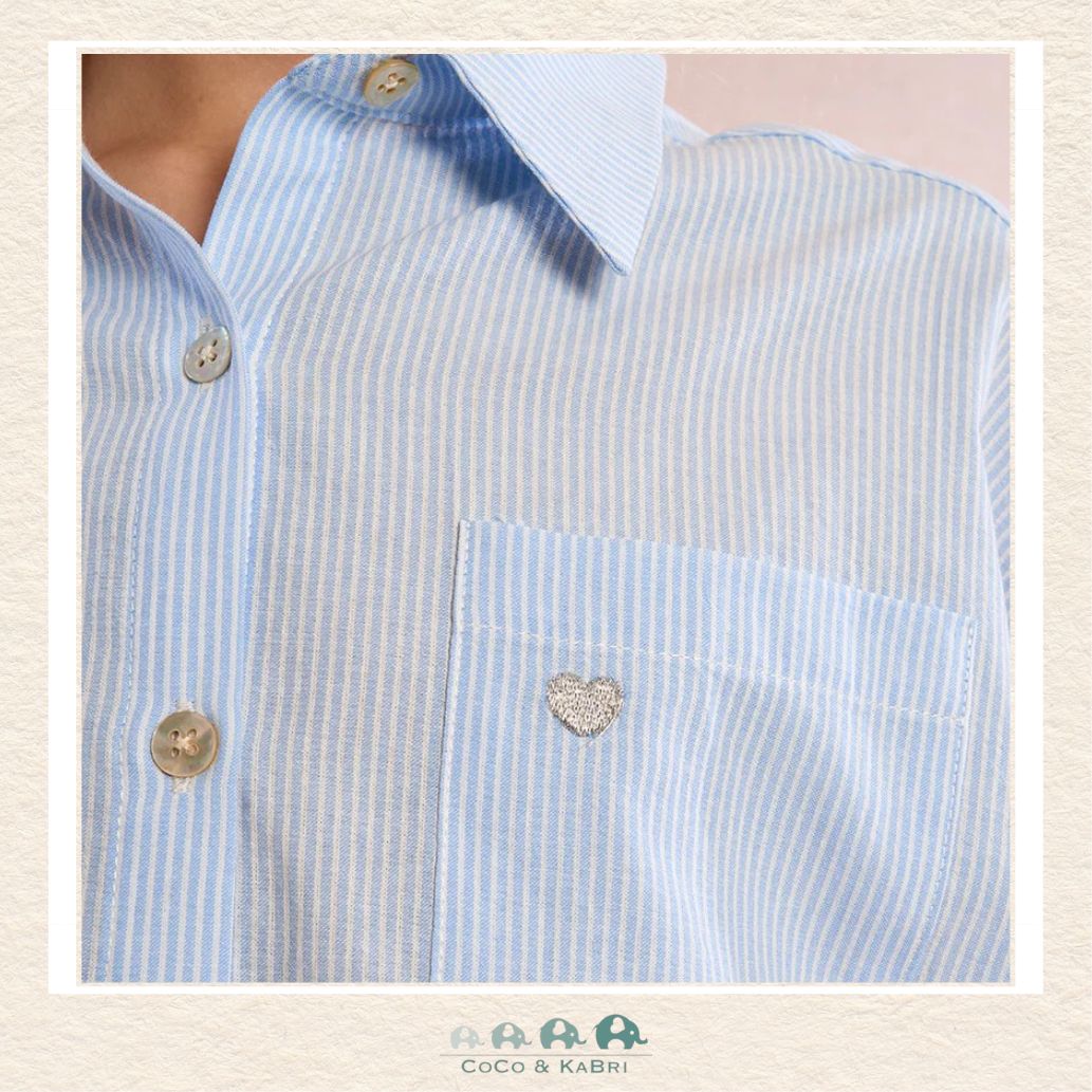 Molly Bracken Girl: Blue Woven Shirt, CoCo & KaBri Children's Boutique