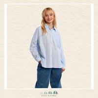 Molly Bracken Girl: Blue Woven Shirt, CoCo & KaBri Children's Boutique