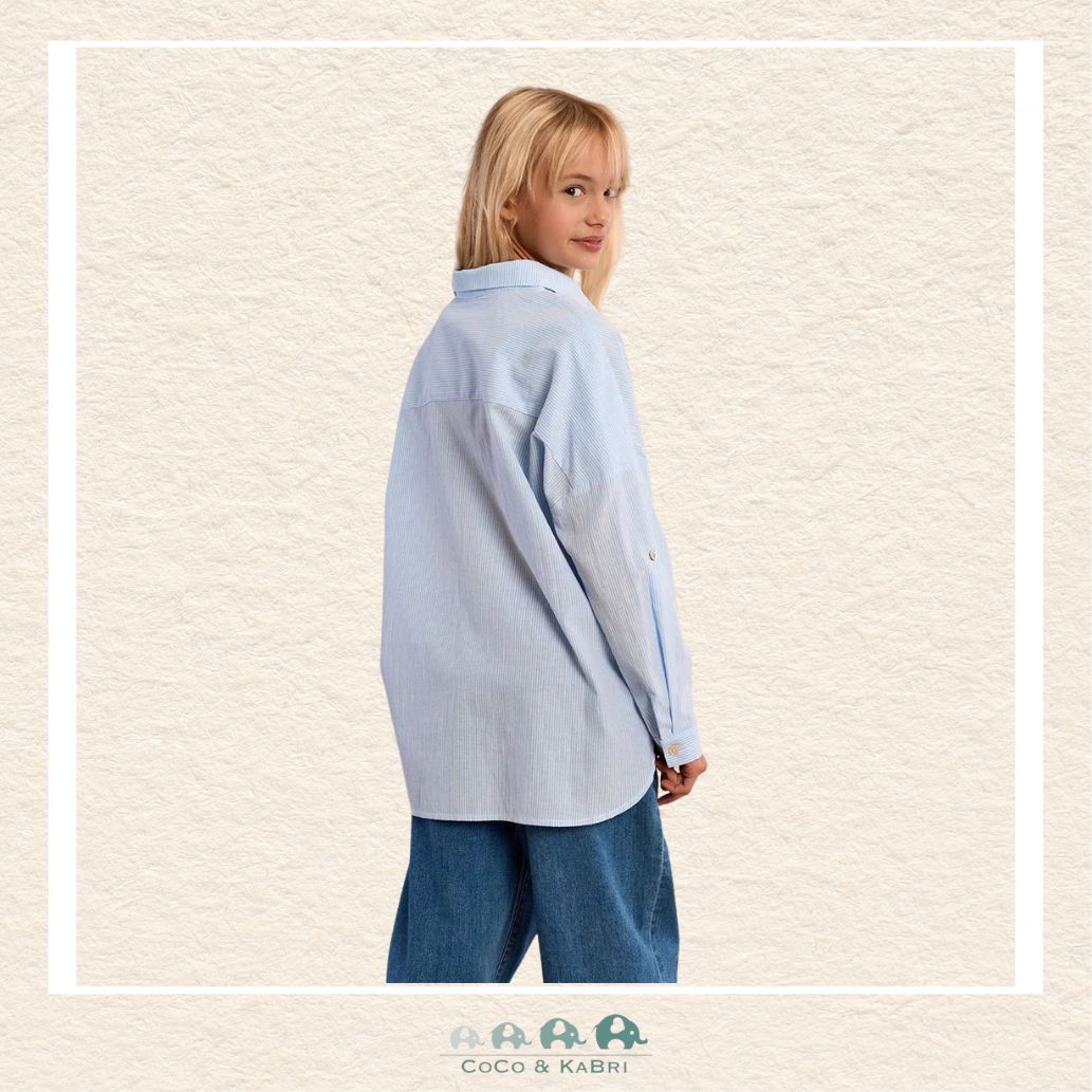 Molly Bracken Girl: Blue Woven Shirt, CoCo & KaBri Children's Boutique