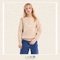 Molly Bracken Girl: Bow Pattern Cream Sweater, CoCo & KaBri Children's Boutique, Brooks Alberta Canada