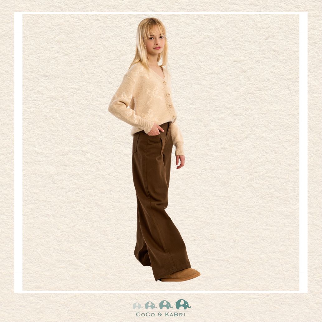 Molly Bracken Girl Chocolate Brown Flared Wide-Leg Jeans., CoCo & KaBri Children's Boutique, Brooks Alberta Canada