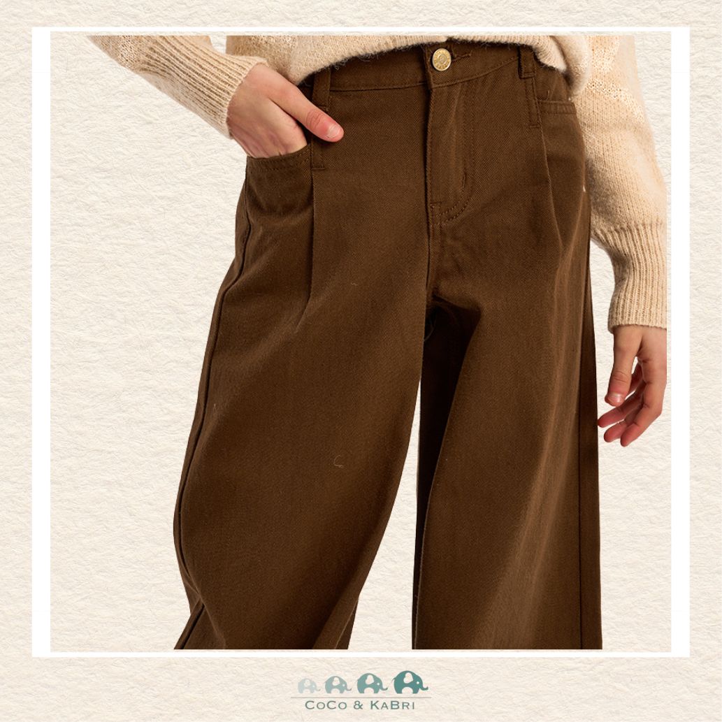 Molly Bracken Girl Chocolate Brown Flared Wide-Leg Jeans., CoCo & KaBri Children's Boutique, Brooks Alberta Canada