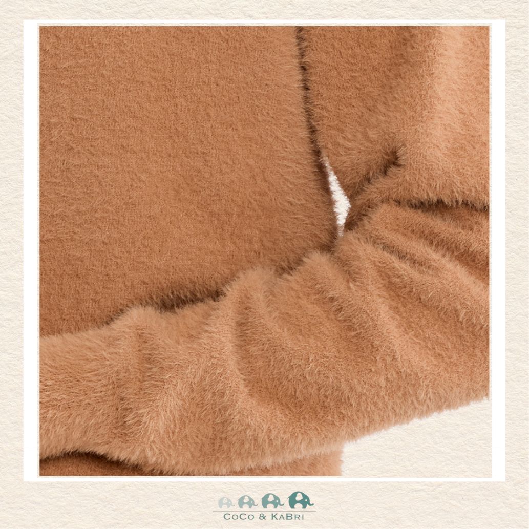 Molly Bracken Girl: Fluffy Crewneck Sweater - Camel, CoCo & KaBri Children's Boutique, Brooks Alberta Canada