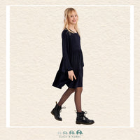 Molly Bracken Girl Tiered Ruffled Midi Babydoll Dress - Navy, CoCo & KaBri Children's Boutique, Brooks Alberta Canada