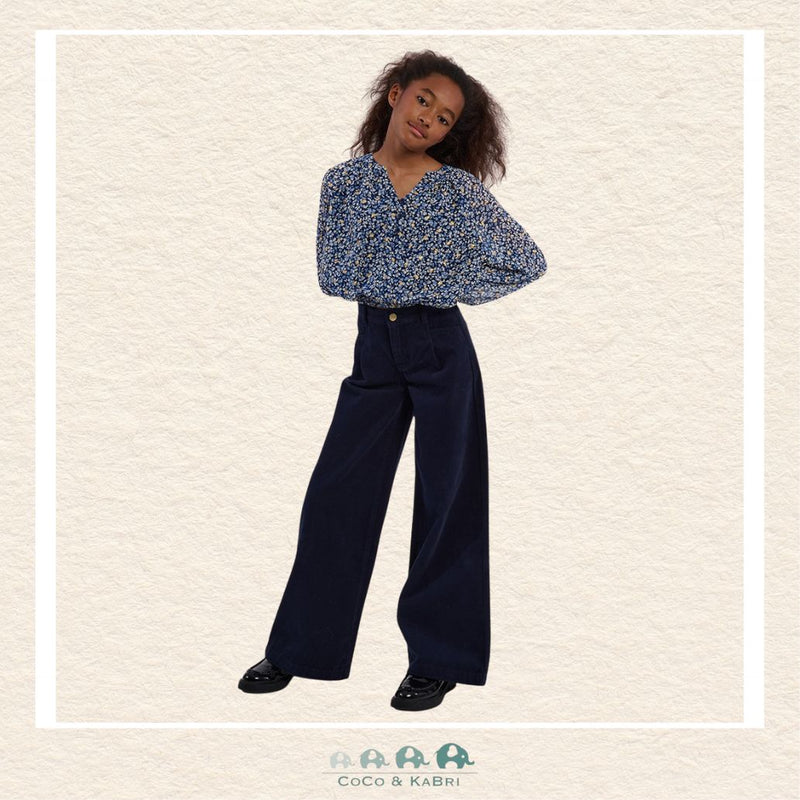 Molly Bracken Girl: Wide Pleated Pants - Marine, CoCo & KaBri Children's Boutique