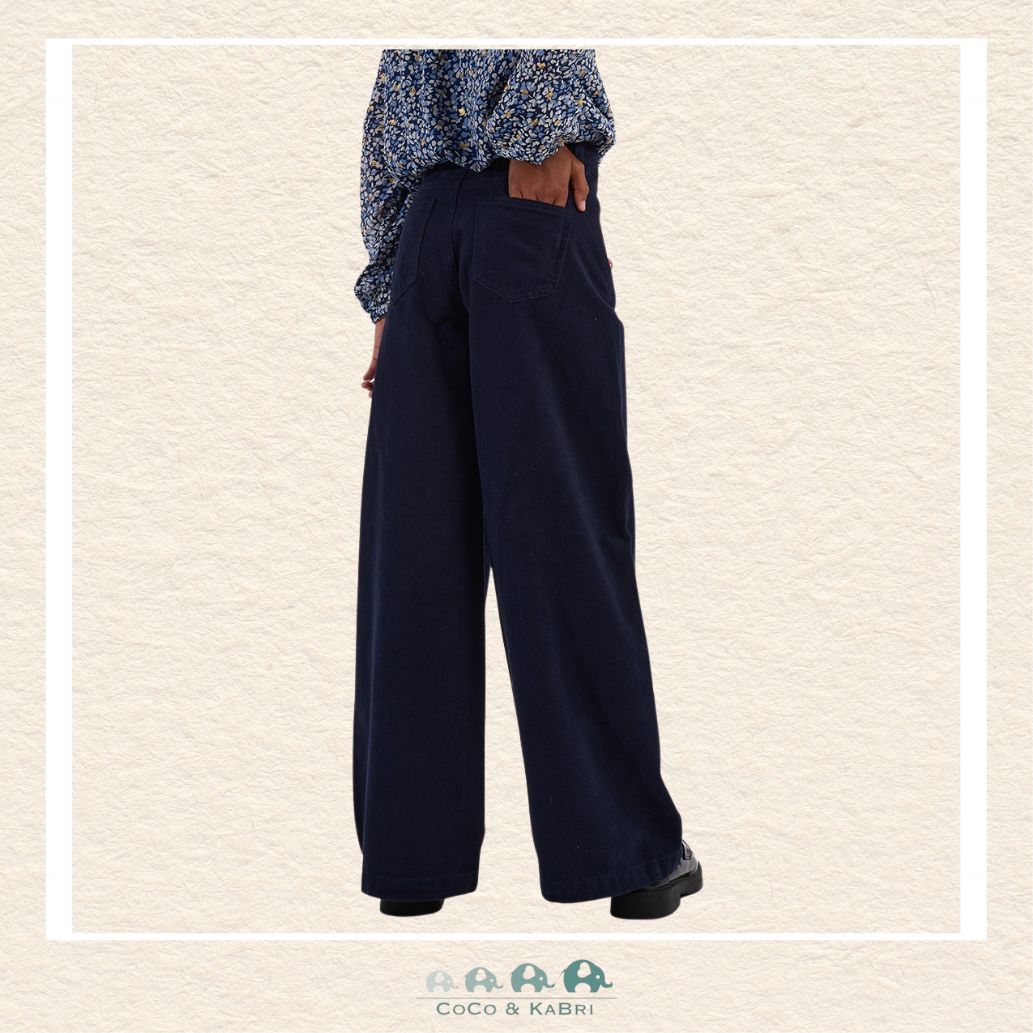 Molly Bracken Girl: Wide Pleated Pants - Marine, CoCo & KaBri Children's Boutique
