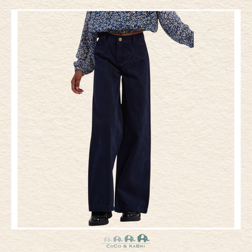 Molly Bracken Girl: Wide Pleated Pants - Marine, CoCo & KaBri Children's Boutique
