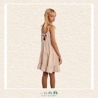 Back view of the model wearing the Molly Bracken dress, demonstrating the breezy A-line silhouette and the romantic, bohemian movement of the skirt