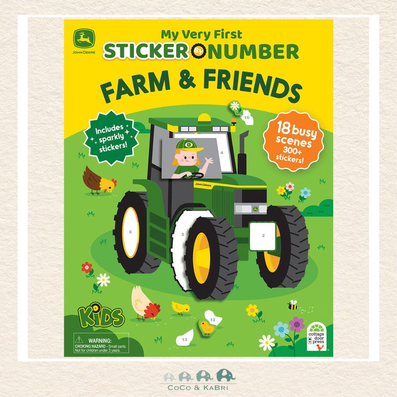 My Very First Sticker by Number John Deere Kids Farm & Friends activity book featuring tractors, combines, and easy-to-use stickers for toddlers