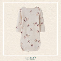 Back view of the cow-themed bodysuit showcasing the high-quality knit construction and the soft, seamless fit across the back