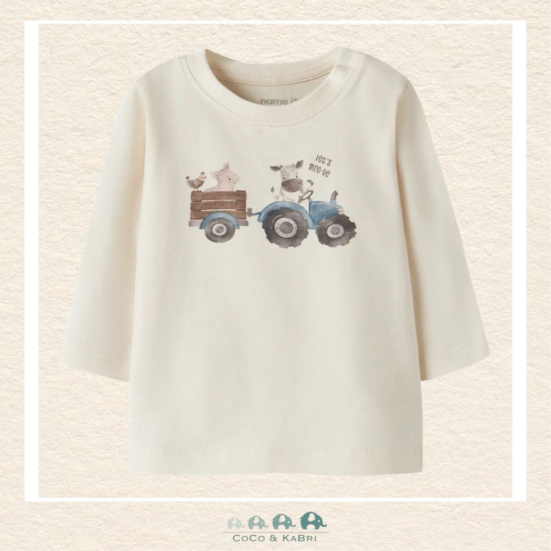 Name It: Baby Boy Farm Shirt -White, CoCo & KaBri Children's Boutique, Brooks Alberta Canada