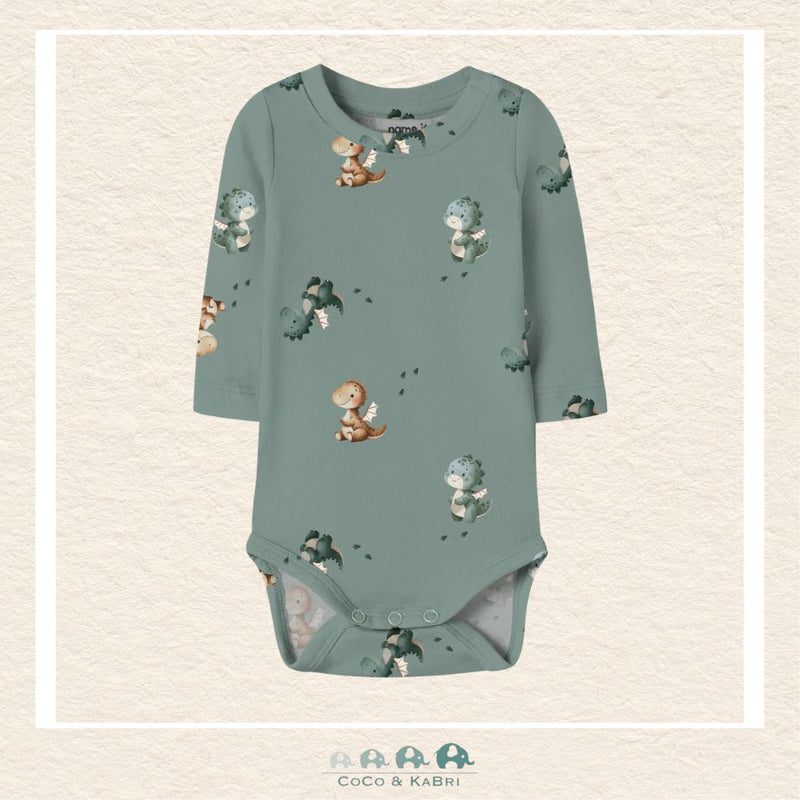 Name It: Baby Boy Green Diaper Shirt with Baby Dragons, CoCo & KaBri Children's Boutique, Brooks Alberta Canada