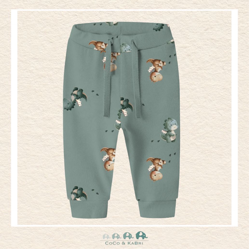Name It: Baby Boy Sweatpants - Green with Baby Dragons, CoCo & KaBri Children's Boutique, Brooks Alberta Canada