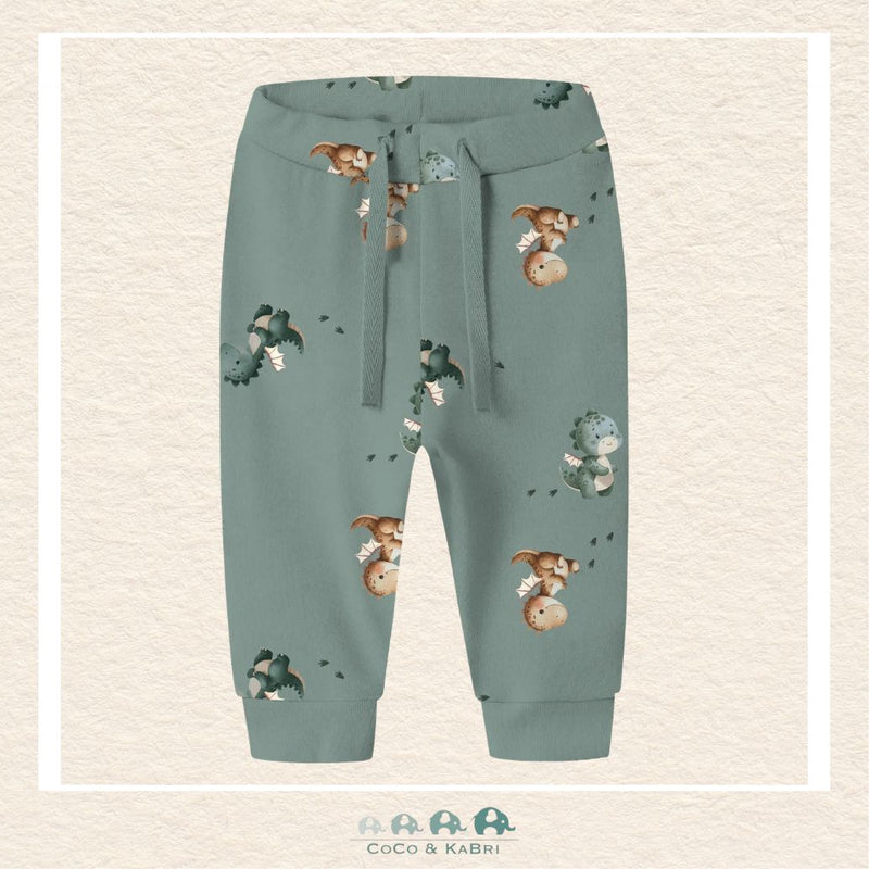 Name It: Baby Boy Sweatpants - Green with Baby Dragons, CoCo & KaBri Children's Boutique, Brooks Alberta Canada