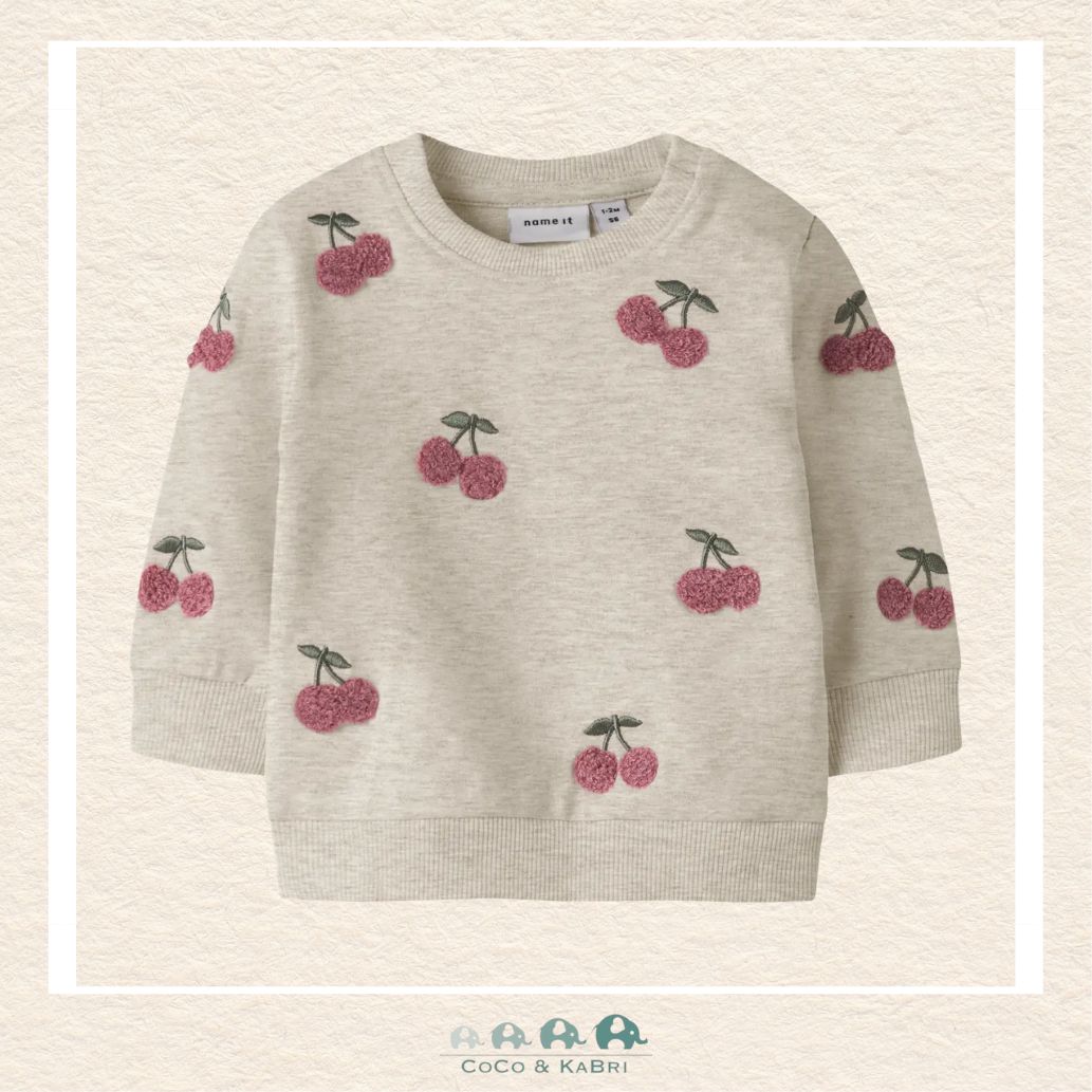 Name It: Baby Girl Cherry Sweatshirt, CoCo & KaBri Children's Boutique, Brooks Alberta Canada